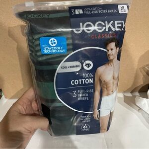 Jockey Men's Classic 5" Full-Rise Boxer Brief, X-Large (40-42) 3-Pack,  Green/Bk